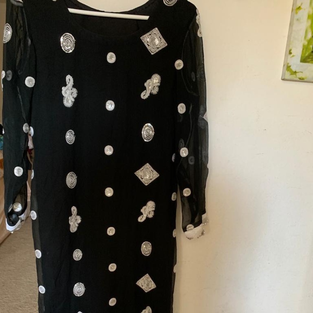 Black and silver Indian Pakistani outfit